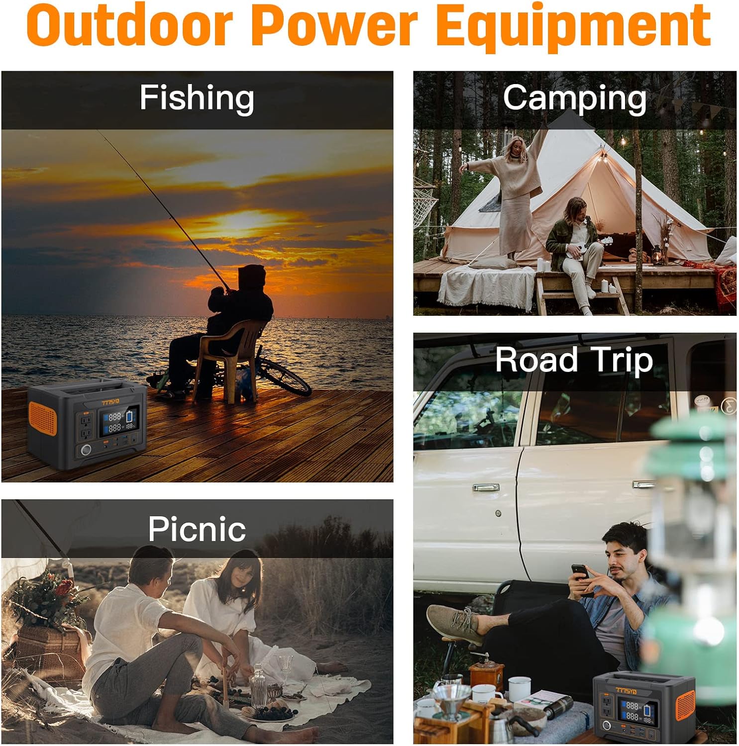 777SYD Portable Power Station 300W, 416Wh Backup Lithium Battery Pack Solar Generator, ship from America, 110V/300 Watt AC Outlet, Power Station for Outdoor Camping Travel CPAP Blackout Emergency
