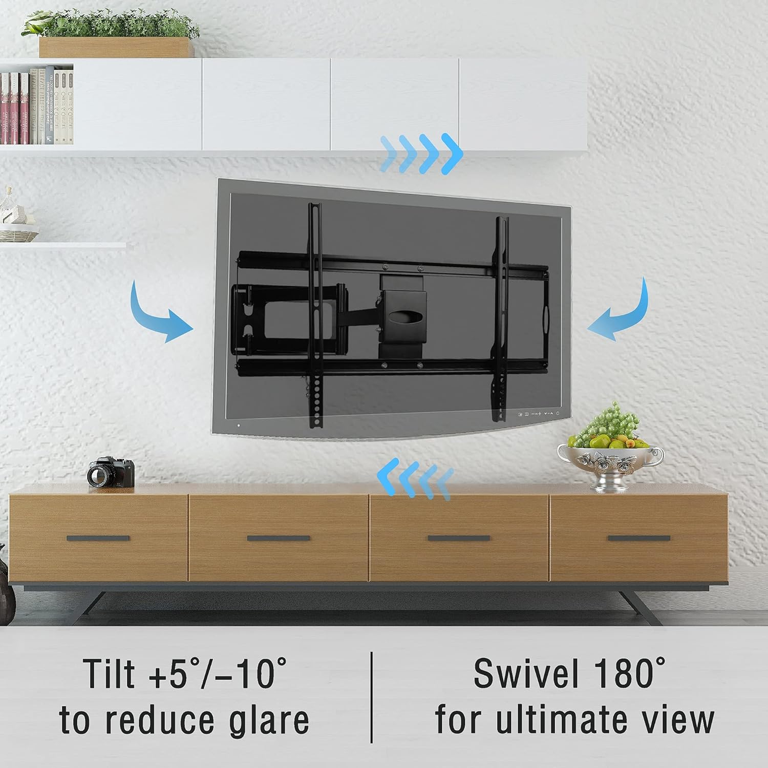 TV Wall Mount Full Motion TV Bracket for Most 32-70Inch Flat Screen TVs, TV Mount with Articulating Dual Arms Tilt Swivel 14" Extend, Wall Mount TV Bracket VESA 600x400mm TV Monitor Mount,Up to 99lbs Pack of 2