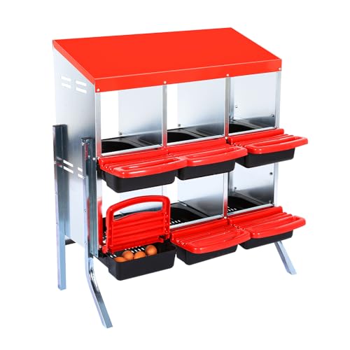 Chicken Nesting Box, 10 Hole 2 Layer Hen Nest Box with Legs, Roll Away Eggs Laying Boxes,Cleanable Pull Out Hen Roosting Boxes