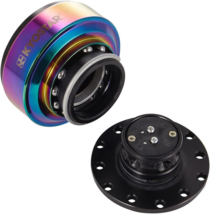 WKD Titanium Steering Wheel Quick Release Hub Adapter Snap Off Boos Kit Black #8313