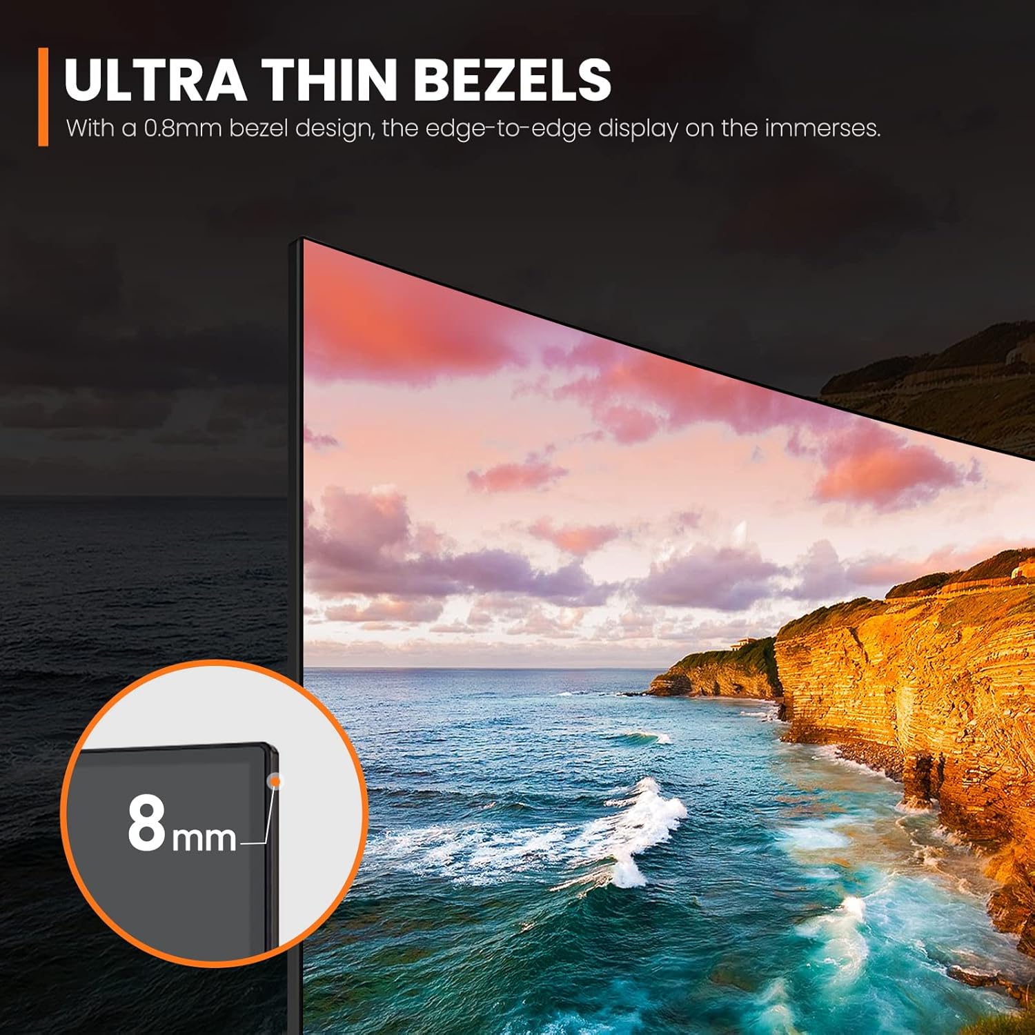 CRUA 24" Inch Curved Monitor FHD(1920×1080p) 75HZ,LED Ultra-Thin Computer Monitor for Home & Office, Frameless with Eye-Care,HDMI,VGA Port, Black