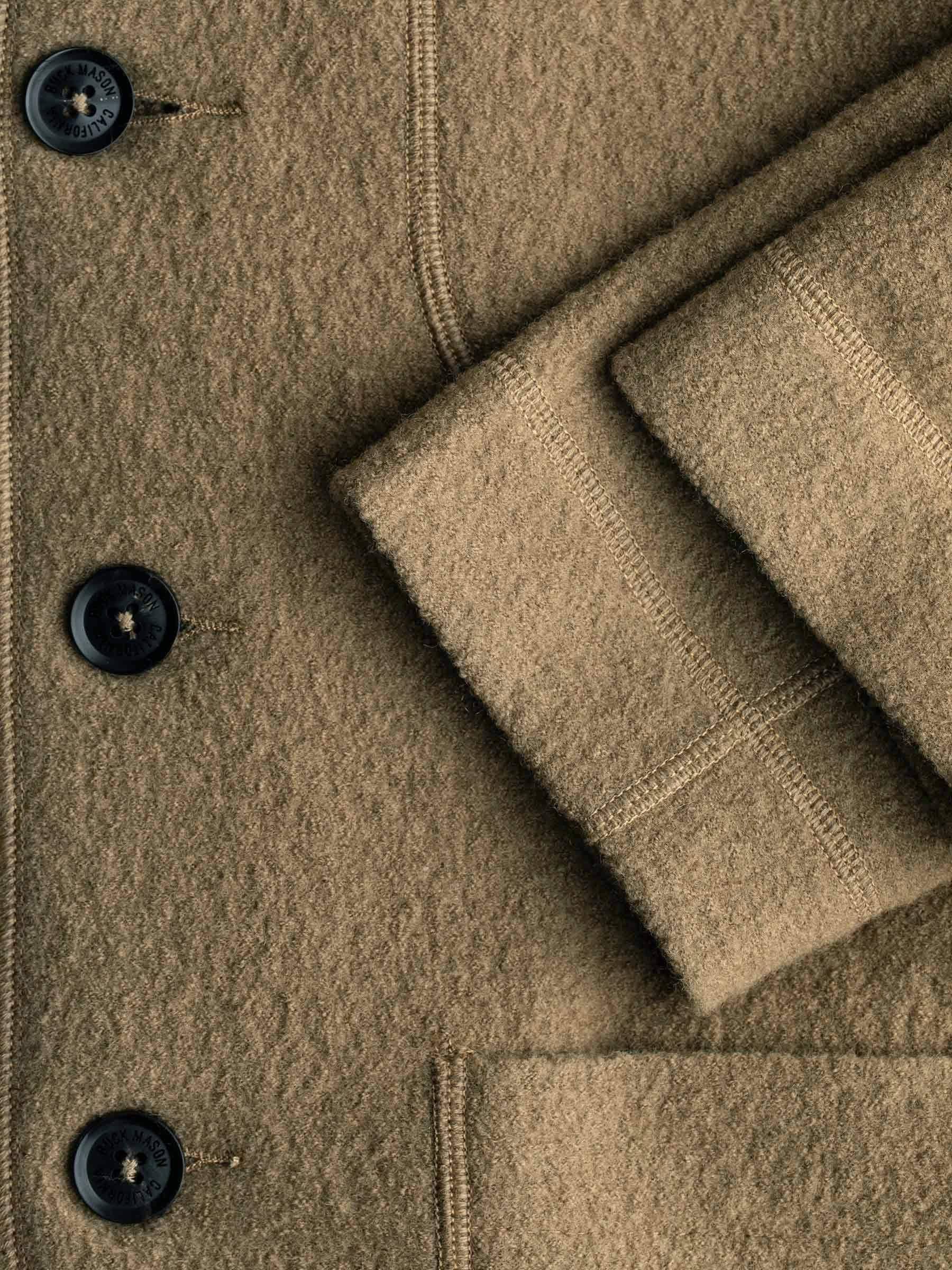 Buck Mason Men&s Felted Chore Coat in Camel, Size Small | Felt