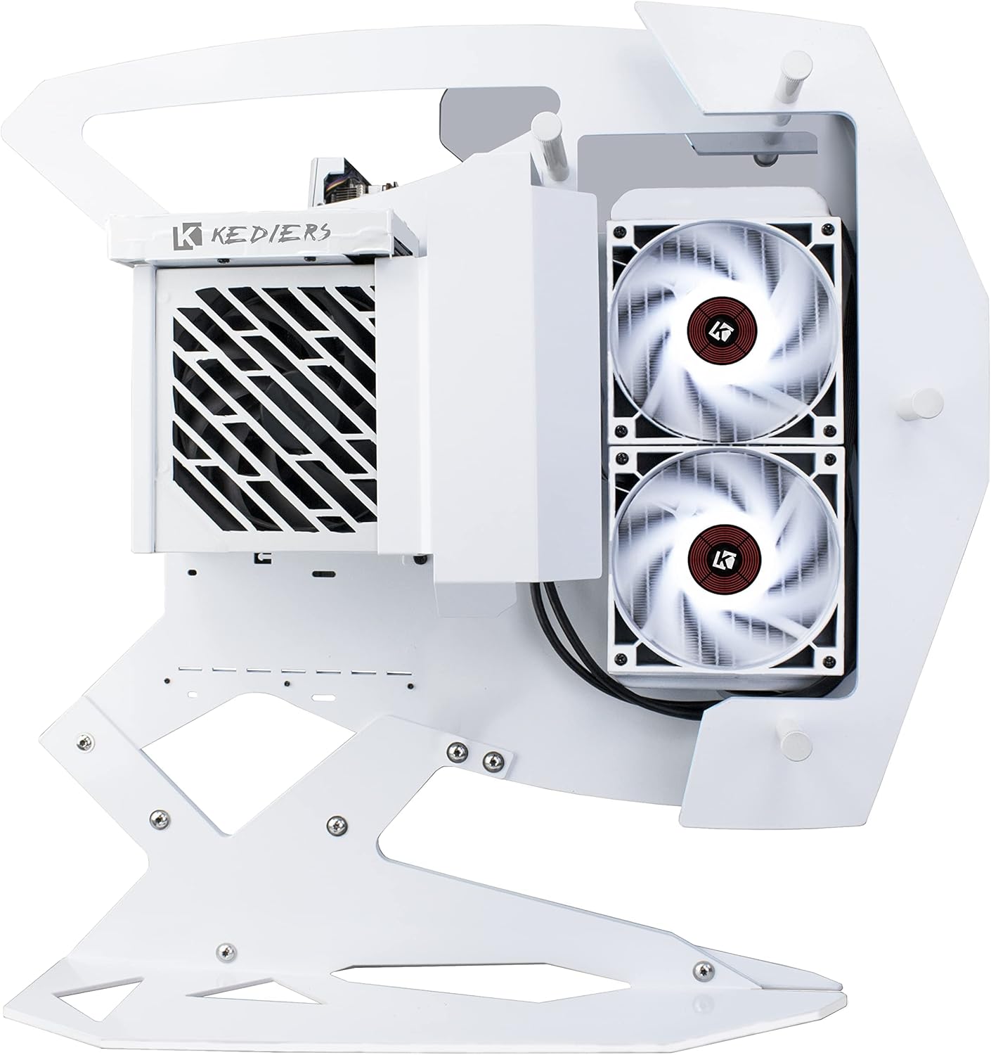 KEDIERS PC Case - ATX Tower Tempered Glass Gaming Computer Open Frame Case with 2 RGB Light Boards,C580