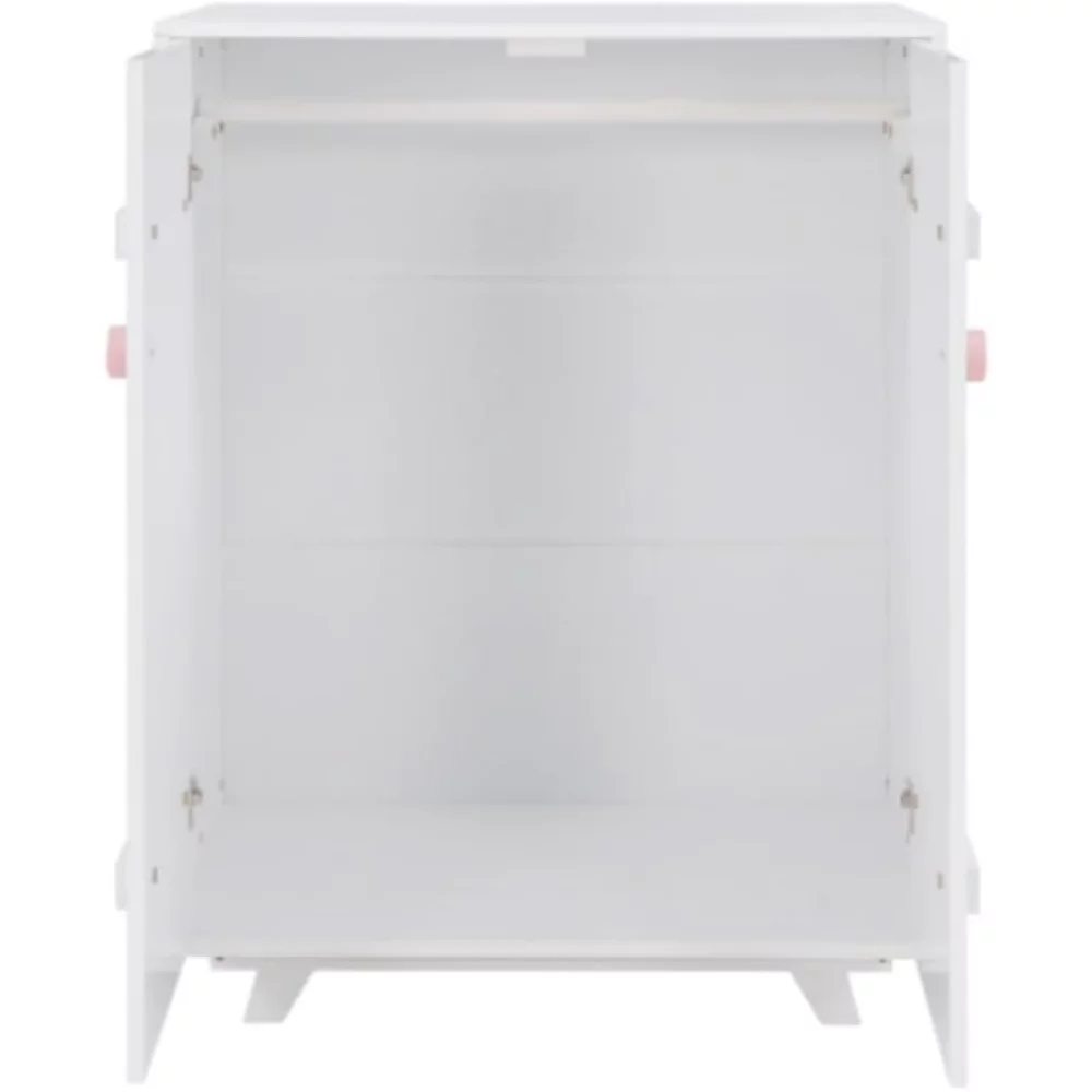 Wooden Wardrobe with Hanging Rods and Storage Armor with Doors, Suitable for Storage Areas in Bedrooms, Kitchens, Living Rooms, and Restaurants