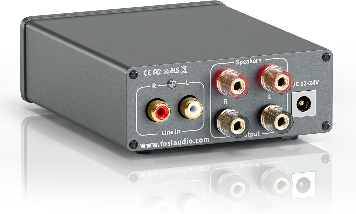 Fosi Audio V1.0G 2 Channel Class D Mini Stereo Amplifier for Home Speakers TPA3116 50W x 2 with Power Supply Pack of 2