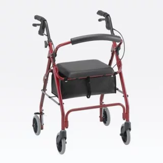 Rollator Nova GetGo Classic Aluminum Rolling Walker Weight Capacity 300 lbs (Red) - Curated Treasures Market