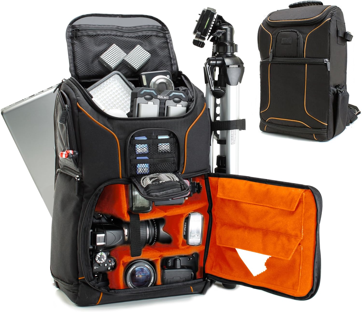 USA Gear DSLR Camera Backpack Case - 15.6 inch Laptop Compartment, Padded Custom Dividers, Tripod Holder, Rain Cover, Long-Lasting Durability and Storage Pockets - Compatible with Many DSLRs (Green)