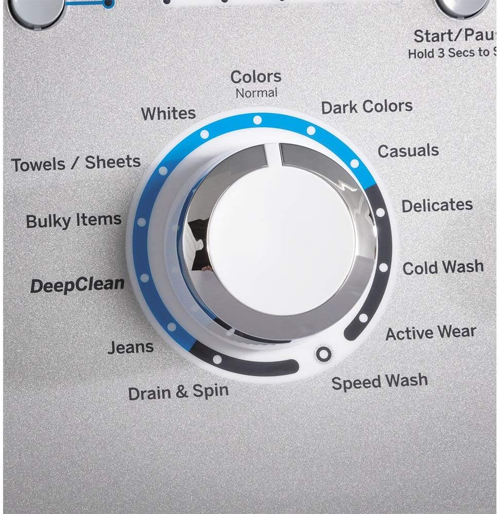 GE GTW500ASNWS Top Loading Washer with Stainless Steel Basket, 4.6 Cu. Ft. Capacity, 13 Cycles, White