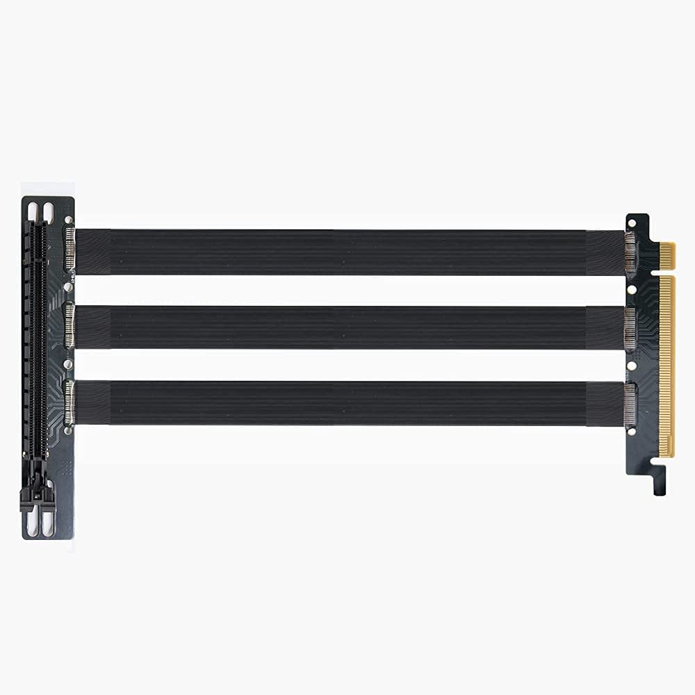 Qingsea Pcie Riser Extension Cable PCI-E 4.0 x 16 Vertical GPU Mount Cable High Speed PCI Express Riser Card 90 Degree for Computer Riser Cable(25CM)