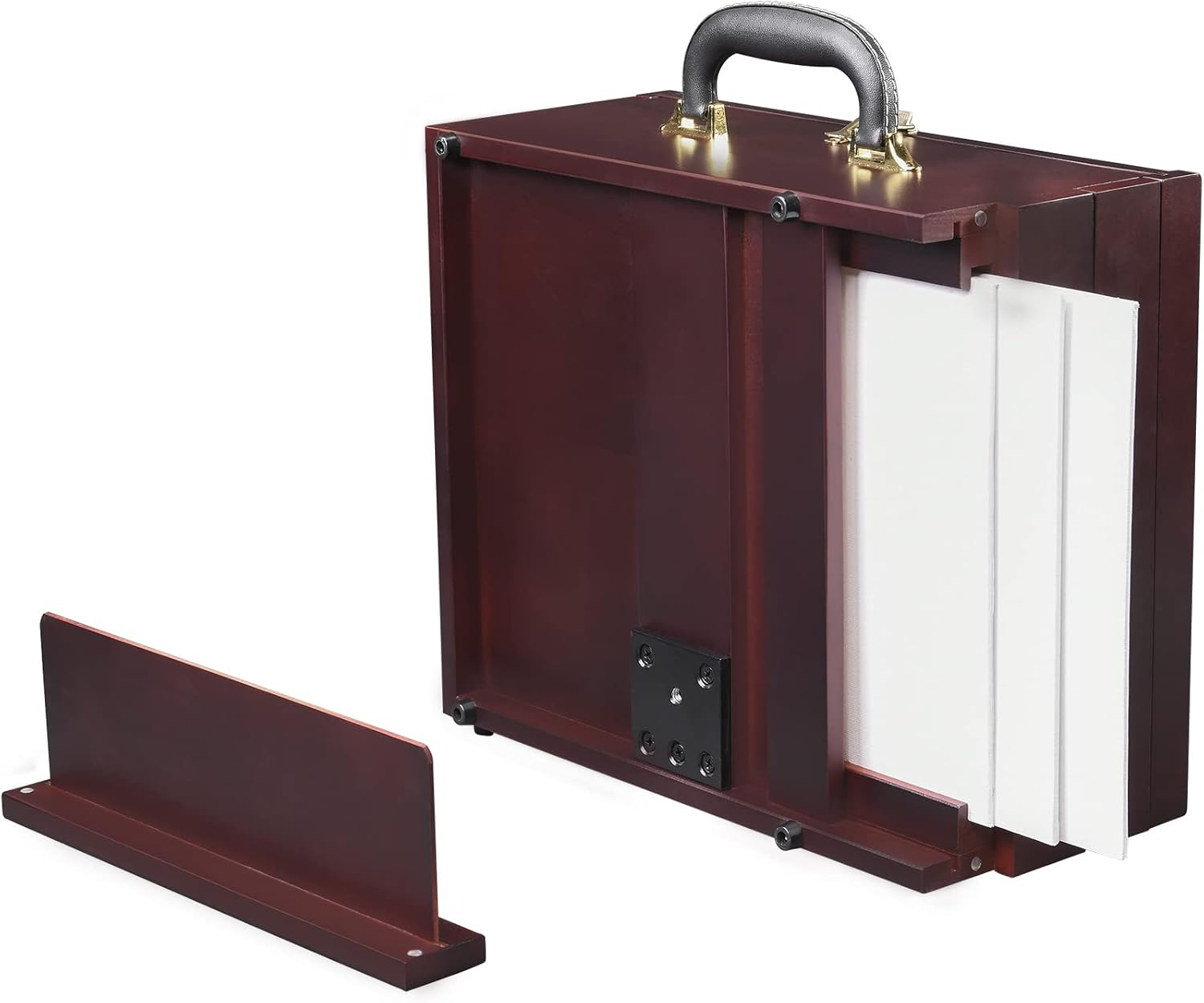MEEDEN Artist Pochade Box,Portable French Easel,Sketch Easel Box with Storage,Plein Air Easel for Painting with Nylon Carry Bag,Makes Outdoor Painting Easy and Fun,Walnut