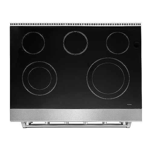 KOSTCH 30 inch Professional Electric Range with 5 Heating Elements Cooktop, 4.55 Cu. Ft. Convection Oven Capacity, Smooth Glass Top, in Stainless Steel, KOS-30RE06H