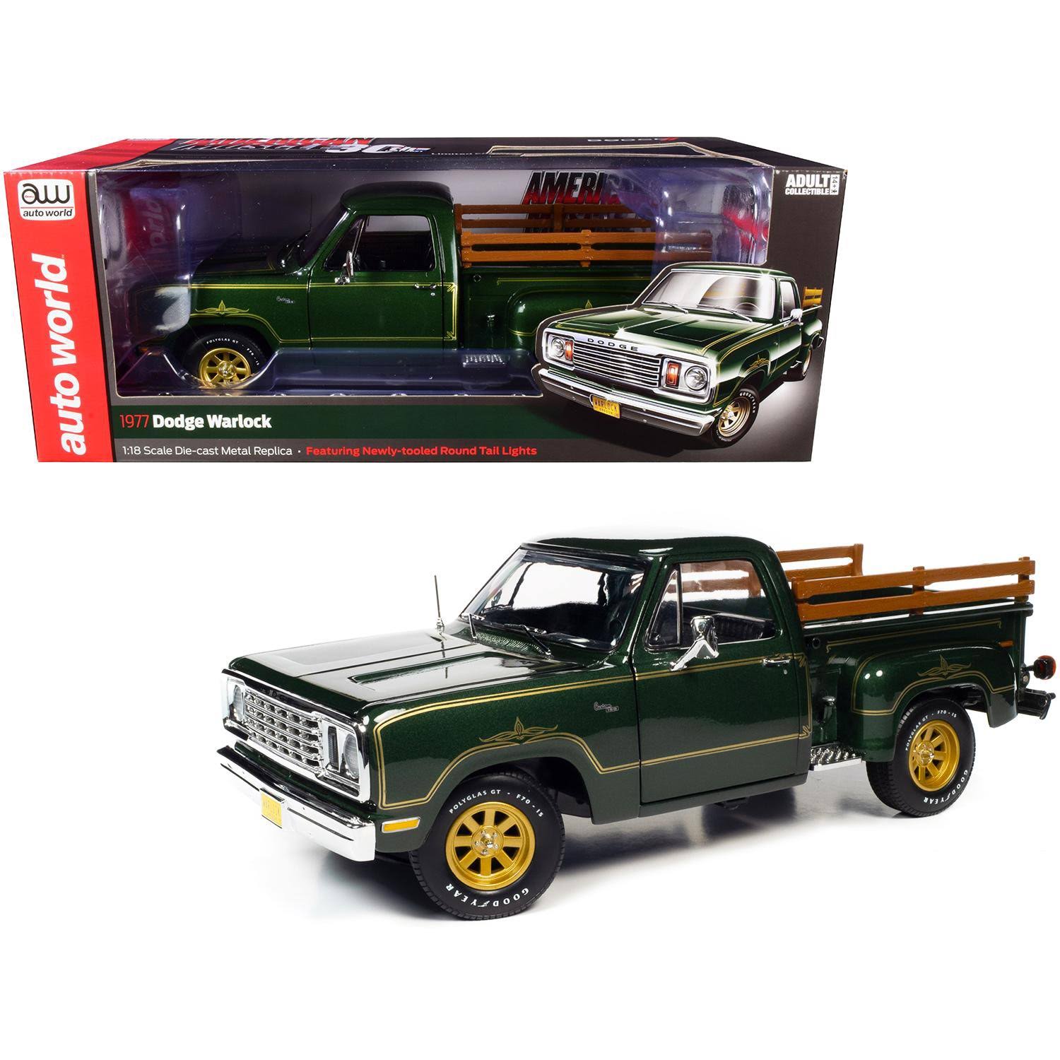 1977 Dodge Warlock 150 Custom Stepside Pickup Truck Medium Green Sunfire