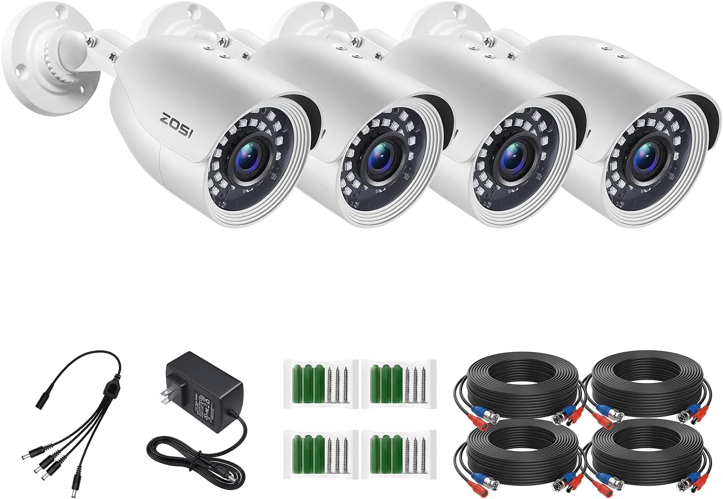 ZOSI 1080p 16 Channel Security Camera System, H.265+ 16 Channel DVR with Hard Drive 2TB and 12 x 2MP Weatherproof Surveillance CCTV Bullet Dome Camera Outdoor Indoor, 80ft Night Vision, 90° View Angle