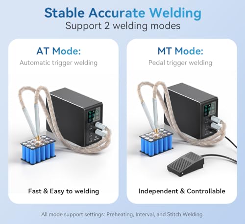 14.6 KW Capacitor Battery Spot Welder, AWithZ Spot Welder, 2-in-1 Automatic & Foot Pedal Two Modes Battery Farad Welding Equipment for 18650/LiFePO4 Lithium Battery Pack Building (P20B)