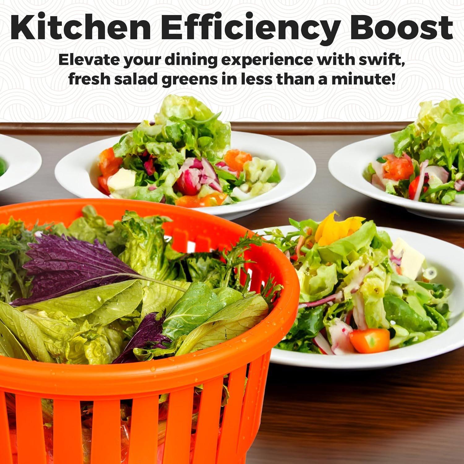 TK 5 Gallon/20 Qt Large Salad Spinner - 2024 Upgrade - 7 Heads of Lettuce - Commercial Manual Lettuce Spinner - 10 Second Dry Time, Heavy Duty Durable Salad Washer with Extended Draining Tube