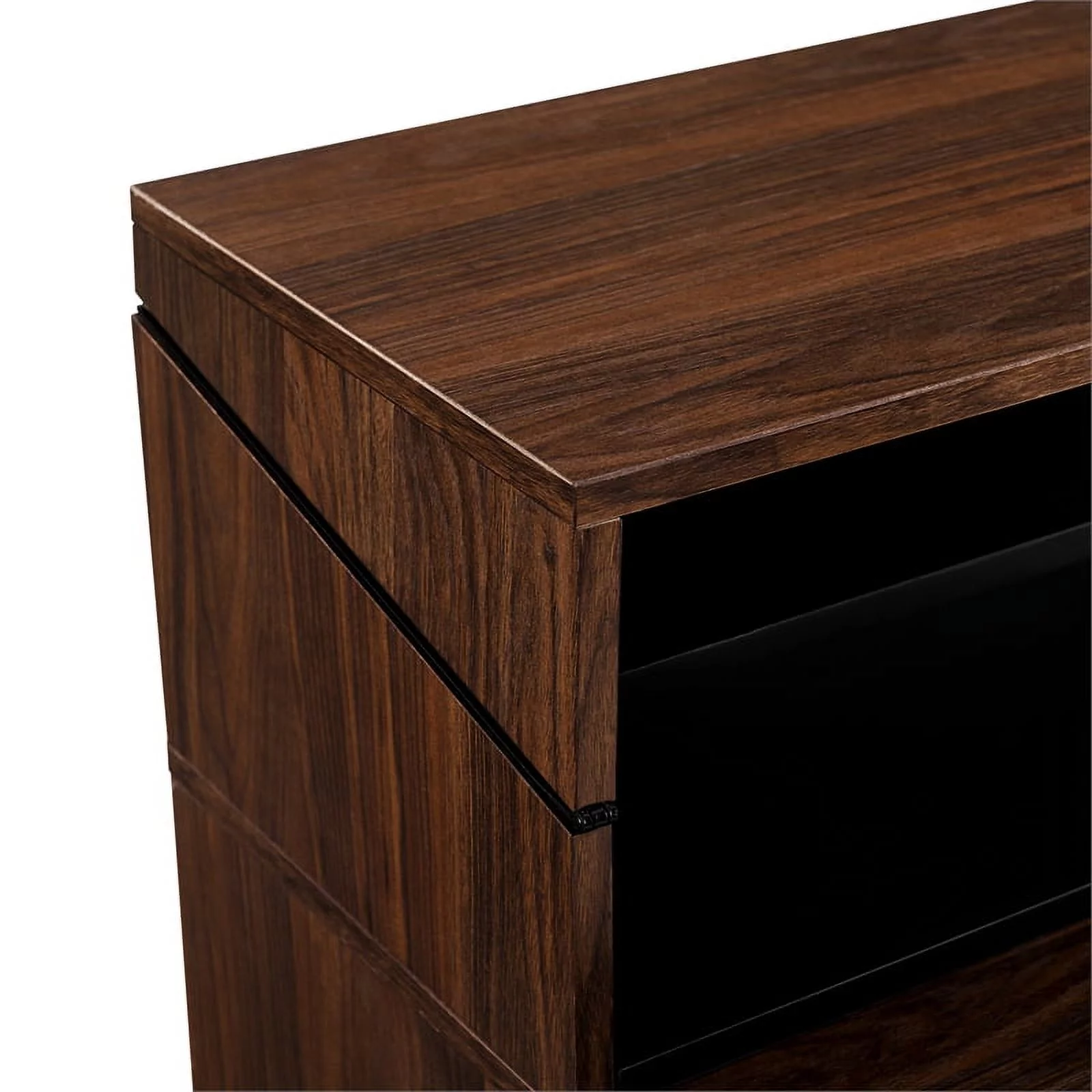 Pemberly Row 40" 3-Drawer Wood Secretary Desk in Dark Walnut