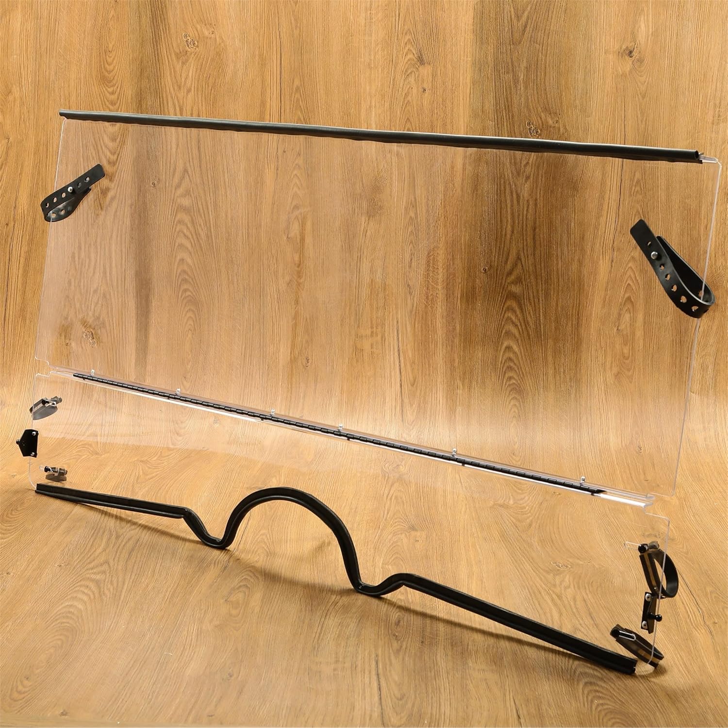 HECASA Front 0.177 Thick Folding Windshield Compatible with 2006-2009 Yamaha Rhino 450 / 2004-2007 Yamaha Rhino 660 / 2008-2013 Yamaha Rhino 700 Flip Clear Windscreen