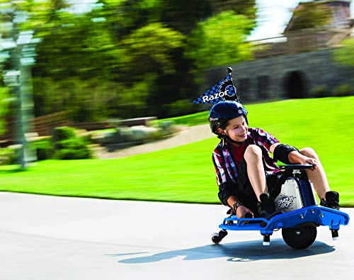 Razor High Torque Motorized Outdoor Drifting Crazy Cart Ride with Drift Bar, Smooth Wheels, and Rechargeable Battery, Blue (2 Pack)