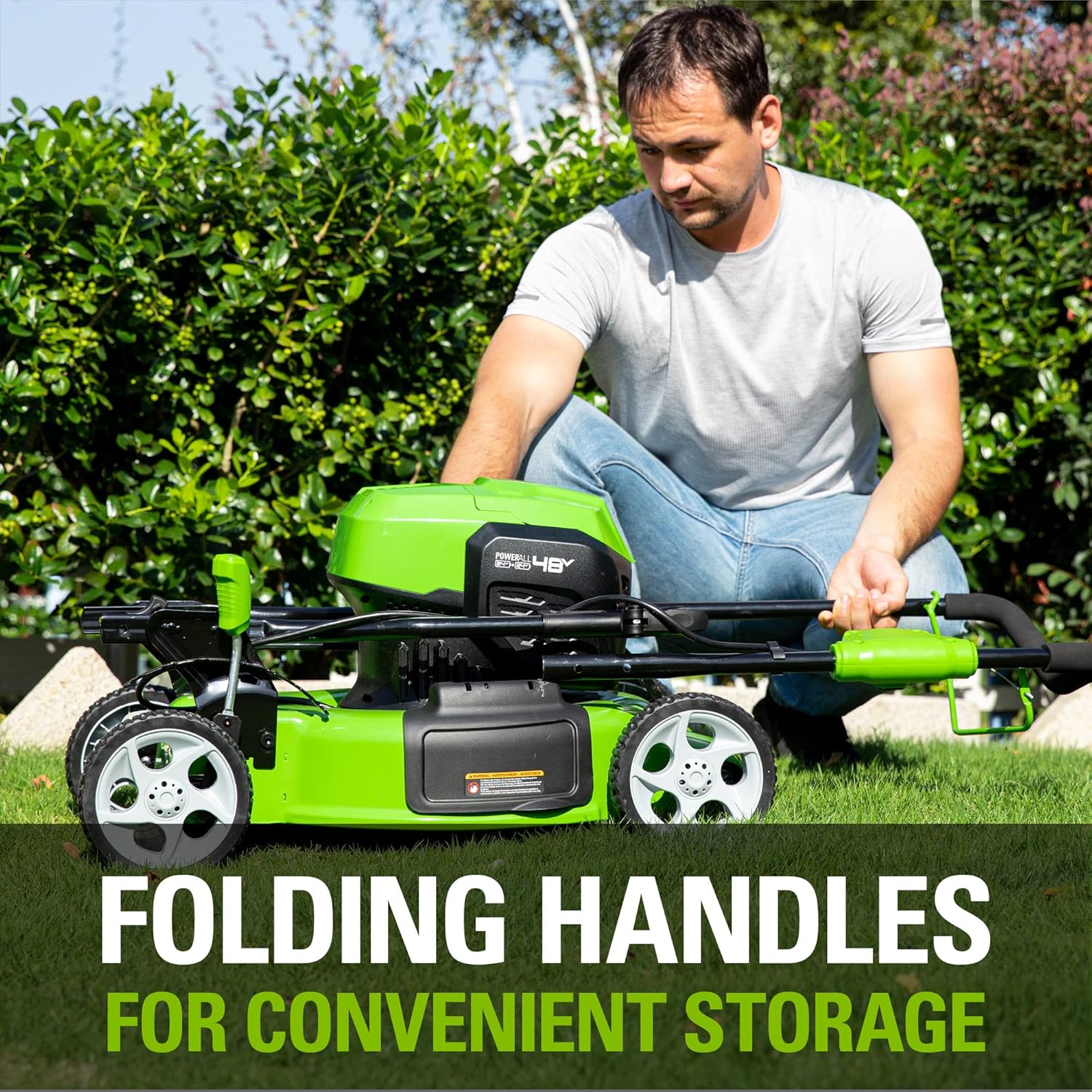 Greenworks 2 x 24V (48V) 19” Brushless Cordless Lawn Mower, (2) 4.0Ah Batteries and Dual Port Charger Included