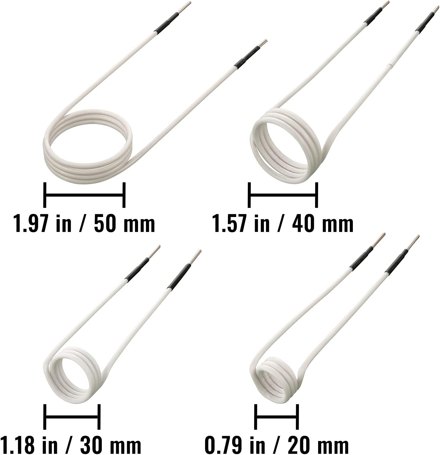 VEVOR Induction Heater Coil Kit 7PCS Most Used Induction Heater Coils with Varying Lengths, Heat Resistant Induction Heater Tool with Flexibility and Long Lifespan For Removing Rusty Bolts and Nuts Pack of 2