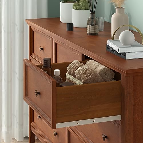 IKENO White 7 Drawer Dresser for Bedroom, Modern Solid Wood Large Storage Cabinet, Simple White Chest of Drawer for Bedroom Living Room Hallway Entryway (White)