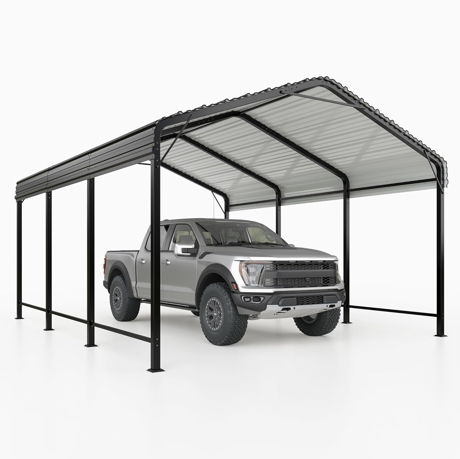 10x15 Metal Carport Carports with Enhanced Base Heavy Duty Garage Outdoor Galvanized Car Shelter for Car, Boats and Truck
