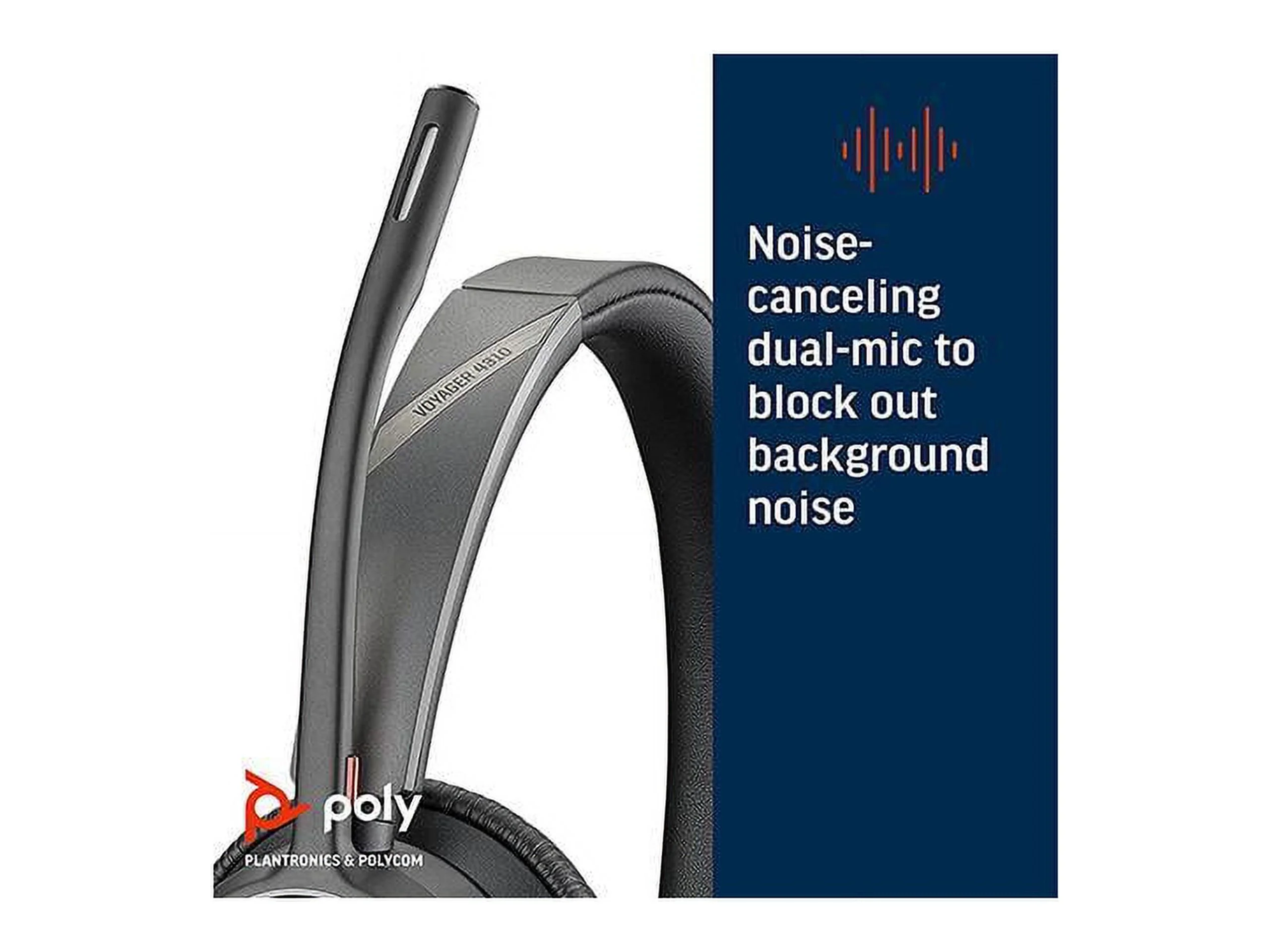 Poly - Voyager 4310 UC Wireless Headset + Charge Stand (Plantronics) - Single-Ear Headset- Connect to PC/Mac via USB-A Bluetooth Adapter, Cell Phone via Bluetooth-Works w/Teams (Certified), Zoom&More
