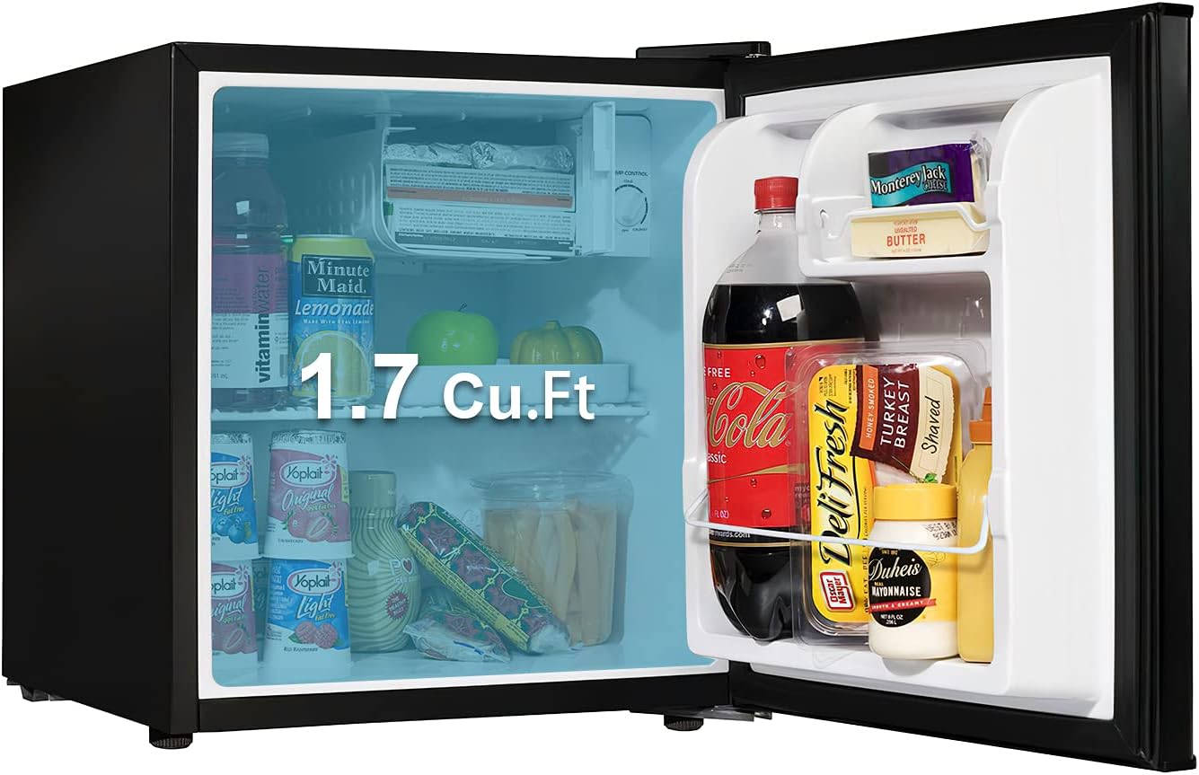 Galanz - 1.7 cubic foot compact dorm refrigerator, Black