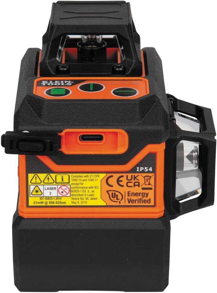 Klein Tools 93CPLG Compact Self-Leveling Laser Level, Bright Green 360-Degree Laser Planes, Rechargeable, Magnetic Mount