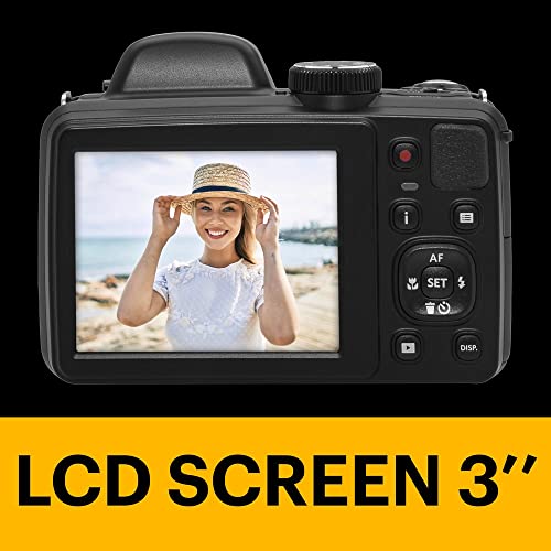 KODAK PIXPRO AZ425-BK 20MP Digital Camera 42X Optical Zoom 24mm Wide Angle Lens 1080P Full HD Video Optical Image Stabilization Li-Ion Battery 3" LCD Vlogging Camera (Black)