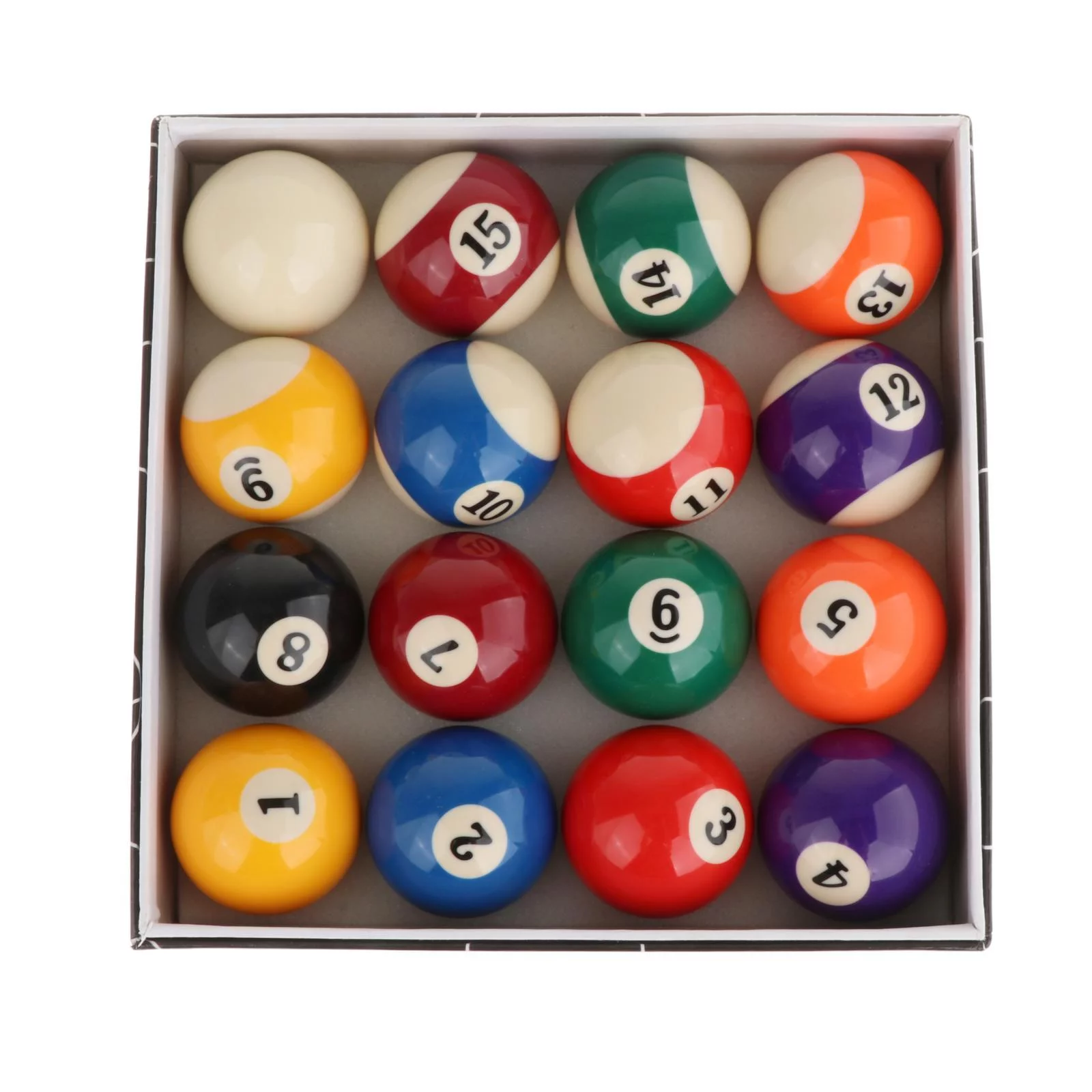 16x Resin Billiard Balls Table Accessory Professional Durable Pool Cue Balls Full Set Billiards Pool Ball Set for Hotels Clubs Playroom Bars - Curated Treasures Market