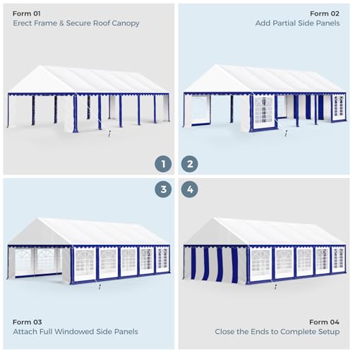 GREEN PARTY 20x40FT Party Tent Heavy Duty, Large Wedding Event Shelters with 7 Carry Bags & Removable Sidewalls, Outdoor Canopy Gazebo Commercial Tents for Parties Carport Camping Garden Patio