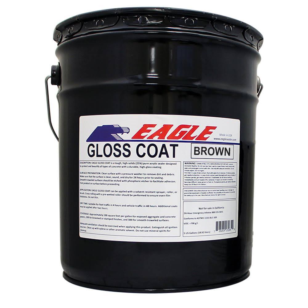 Eagle 5 gal. Gloss Coat Brown Tinted Semi-Transparent Wet Look Solvent-Based Acrylic Exposed aggregate Concrete Sealer EUB5
