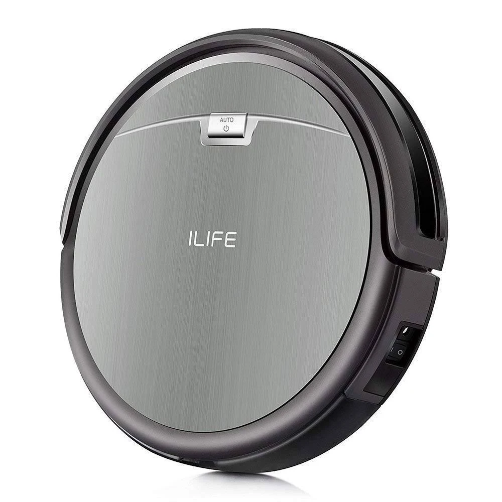 Ilife A4S Robot Vacuum Cleaner with Powerful Suction and Remote Control, Super Quiet Design for Thin Carpet and Hard Floors, Gra
