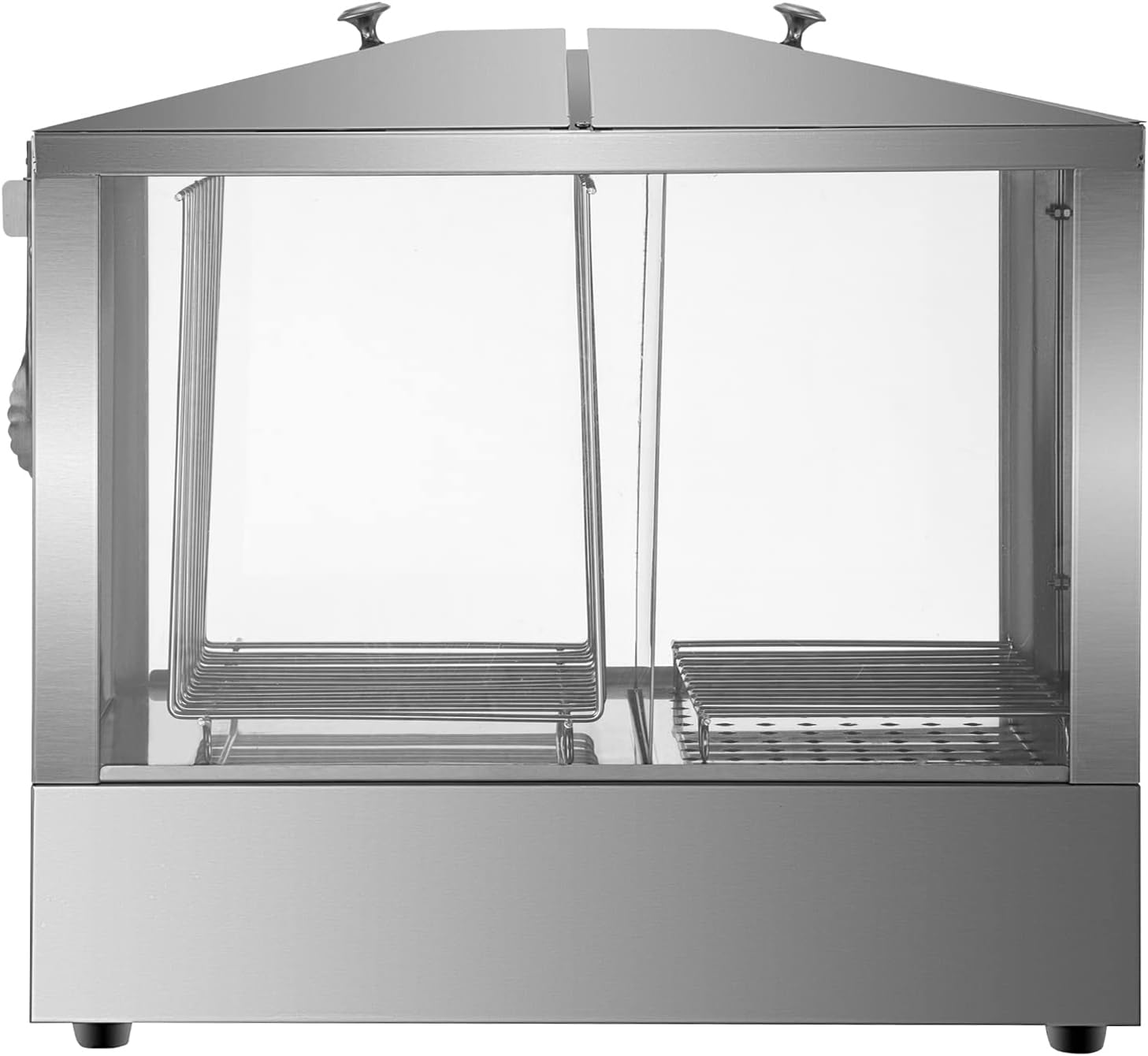 VEVOR Hot Dog Steamer, 36L/32.69Qt, Top Load Hut Steamer for 100 Hot Dogs & 48 Buns, Electric Bun Warmer Cooker with Acrylic Windows Partition Plate Shelves Food Clip PTFE Tape, Stainless Steel