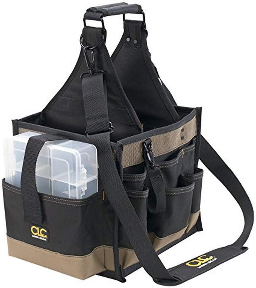 CLC Custom LeatherCraft 1528 Large Electrical and Maintenance Tool Carrier, 22 Pocket , Black , 11 x 10 x 19h Pack of 2