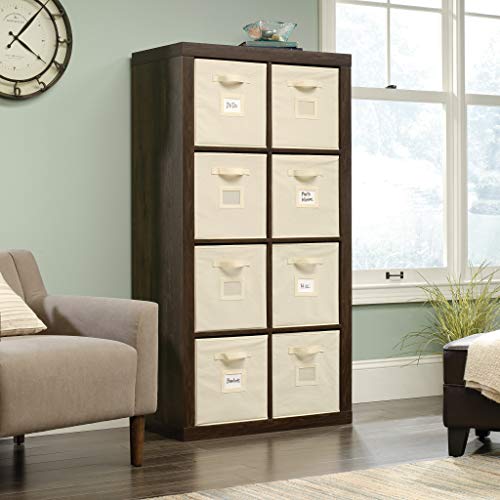 Sauder Stow-away Cube Storage 8-Cube Organizer/Pantry cabinets, Smoked Oak finish