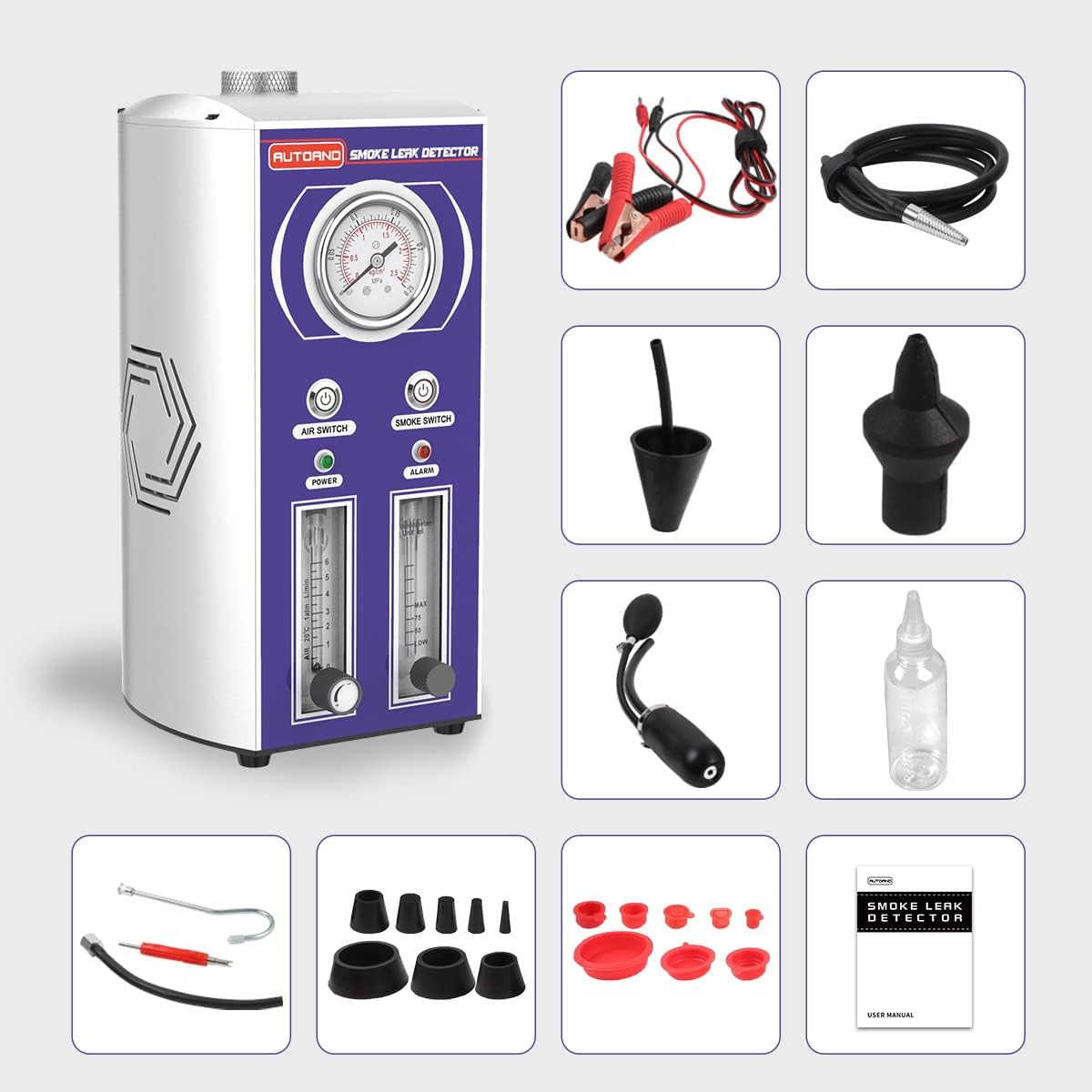 AUTOAND EVAP Smoke Machine Leak Detector, 2 Modes Automotive Fuel Pipe System Leakage Diagnostic Tester for 12V Motorcycle/Cars/SUVs/Boat (Newest)