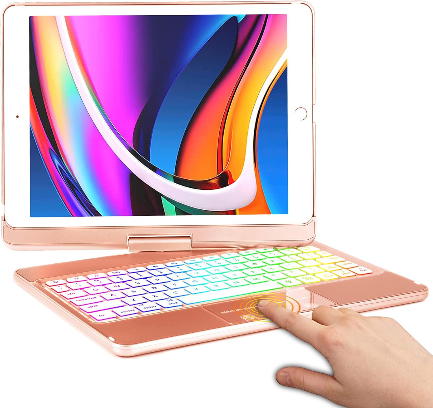 iPad 9th Generation Case with Keyboard and Pencil Holder, iPad Keyboard for 10.2 8th Generation Keyboard Backlit, iPad 7th Gen Keyboard with Touchpad, Keyboard Case with Trackpad(Purple)