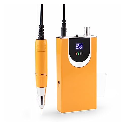 Nail Drill, Portable Cordless Nail Drill Machine, 30000RPM Rechargeable Manicure Electric Nail File Drill Machine Manicure Pedicure Tool, Nail Drill Bits Sanding Ba (Bianco A)