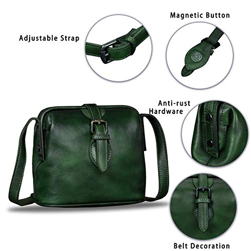 Genuine Leather Crossbody Bag for Women Small Satchel Handmade Vintage Mini Purse