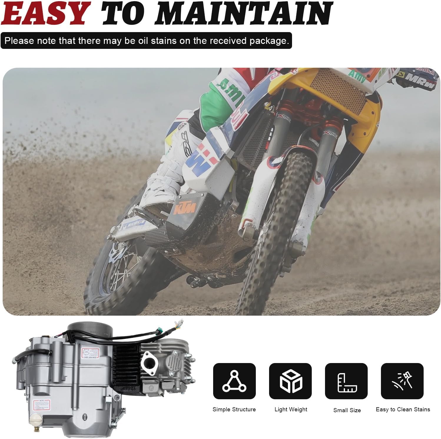 125cc Engine 4 Stroke Motor Single cylinder with Air-Cooled Motor Engine Pit Dirt Bike For Honda CRF50 CRF70 XR50 XR70 Dirt Pit Bike Motorcycle Spark Plug A7TC