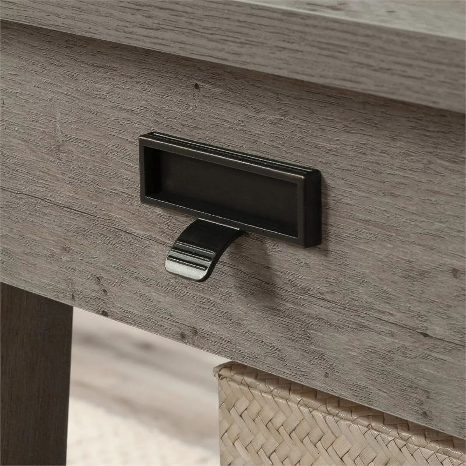 Sauder Trestle Executive Desk with Drawers, Mystic Oak Finish