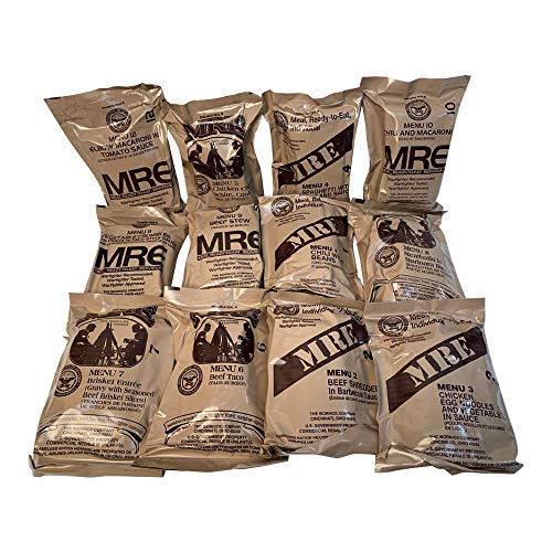 Ammo Can Man MRE (Meals-Ready-To-Eat) Case - Genuine Military Surplus MRE Case | 2024 Inspection Date (A and B Case Combo - Menus 1-24)