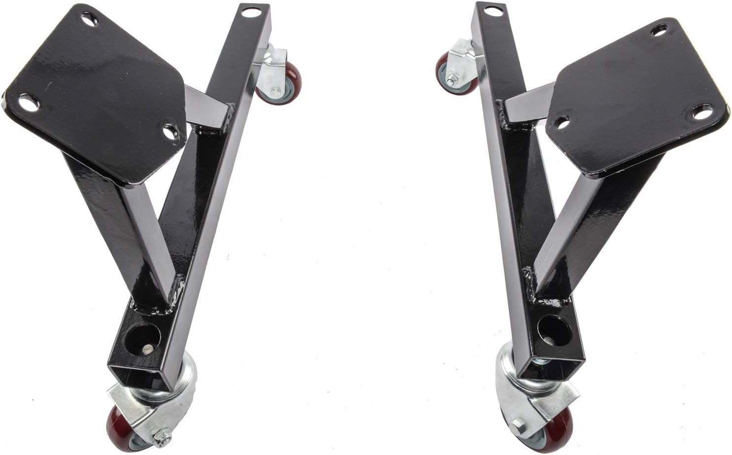 JEGS Heavy Duty Engine Stand - Two-Piece Engine Cradle Design - Fits Small and Big Block Engines - Bolts Directly to Engine Block - Steel, Black Powder Coat Finish - Motor Stand - 1 Pair