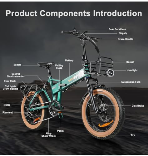 SAMEBIKE Electric Bike for Adults,1000W Electric Fat tire EBike 20 * 4.0 Bicicleta Bike, Adult Electric Bicycle with 48V 15A Removable Battery, 7 Speed Gears Bicycle