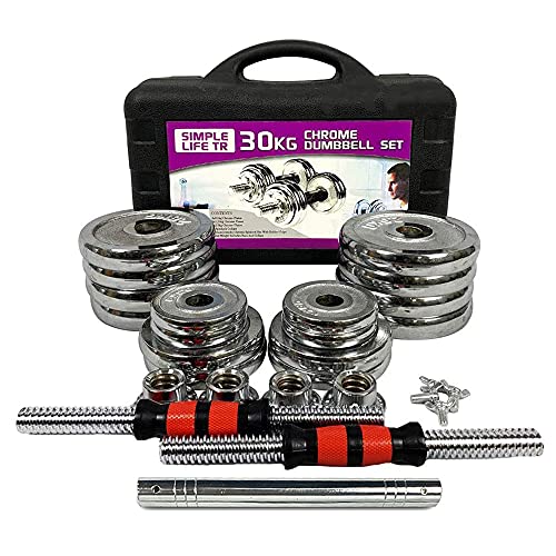 Adjustable Dumbbell Set Home Gym Cast Iron Barbell Sets with Carry Box 44lbs 66lbs 110lbs Office Bedroom Workout Dumbbells for Men and Women