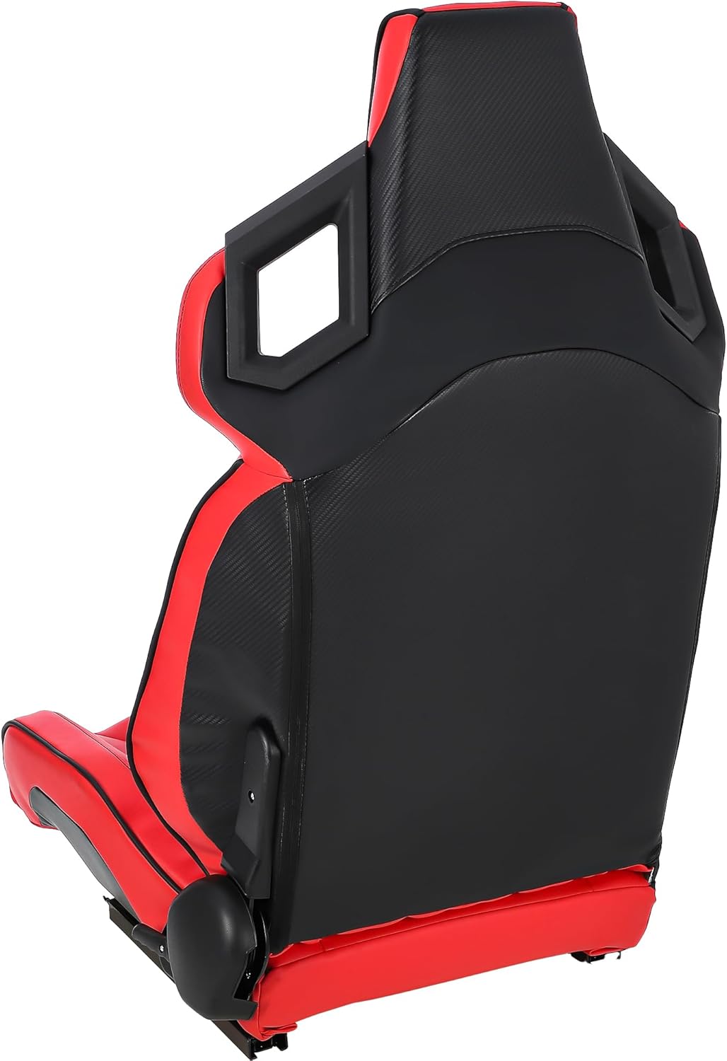 MAROUTE 1 Piece Universal Racing Seats with Dual Lock Sliders, PU Leather, Racing Bucket Seats, 23.6"×19.7"×37.4", Red+Black Stitching Racing Seat, Passenger Side