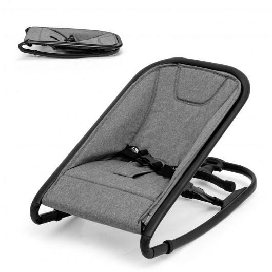 2-in-1 Adjustable Baby Bouncer and Rocker, Gray