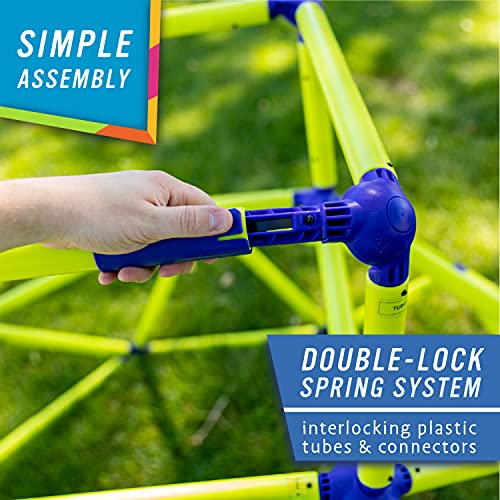 Eezy Peezy Monkey Bars Climbing Tower - Active Outdoor Fun for Kids Ages 3 to 6 Years Old, Green/Blue.